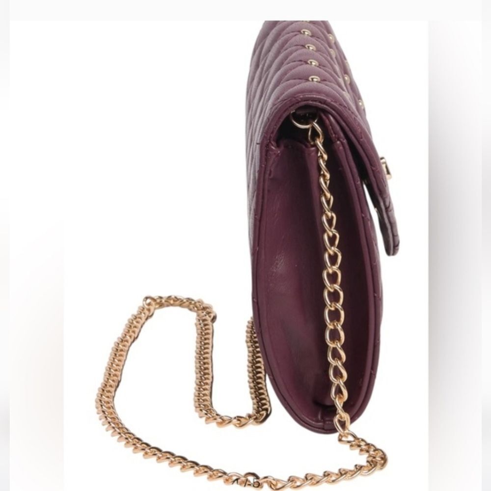 NWT Badgley Mischka Luxe Collection Mulberry Quilt Vegan Convertible Crossbody - Picture 5 of 11